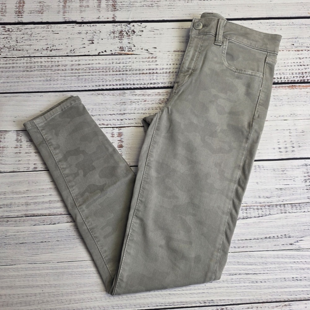 American‎ Eagle Women Camo Hi-Rise Skinny Jegging Stretch Size 4 Regular 28x28
